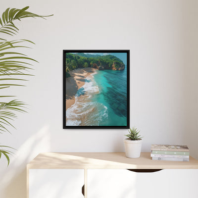 Tropical Serenity at Golden Hour - Vibrant Aerial Beach Art Print