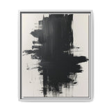 Abstract Energy: Bold Black & White Brushstroke Fine Art Print