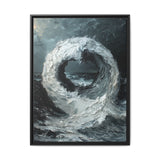 Yin-Yang Harmony - Abstract Black & White Impasto Art Print