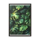 Floating Monstera Leaves Art Print - Serene Minimalist Decor
