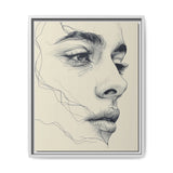 Japandi Minimalist Line Art Portrait - Monochrome Ink on Museum Paper