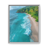Tropical Serenity: Golden Hour Beach - Vibrant Art Print