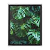 Floating Monstera Leaves Art Print - Minimalist Nature Illustration