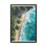 Golden Hour Escape: Tropical Beach Aerial View - Premium Art Print