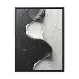 Monochrome Elegance: Swirling Abstract Art Brushwork Print