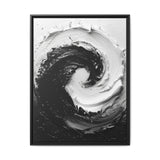 Monochrome Elegance: Abstract Swirl Paint Art Print on Fine Paper
