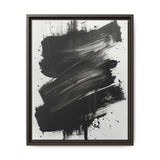 Dynamic Abstract Brushstrokes - Bold Black & White Canvas Art Print