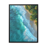 Tropical Serenity at Golden Hour - Vibrant Aerial Beach Print