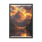 Golden Hour Majesty: Serene Lake and Mountain Landscape Print