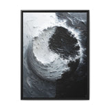 Monochrome Yin-Yang Impasto Swirl - High-Contrast Fine Art Print