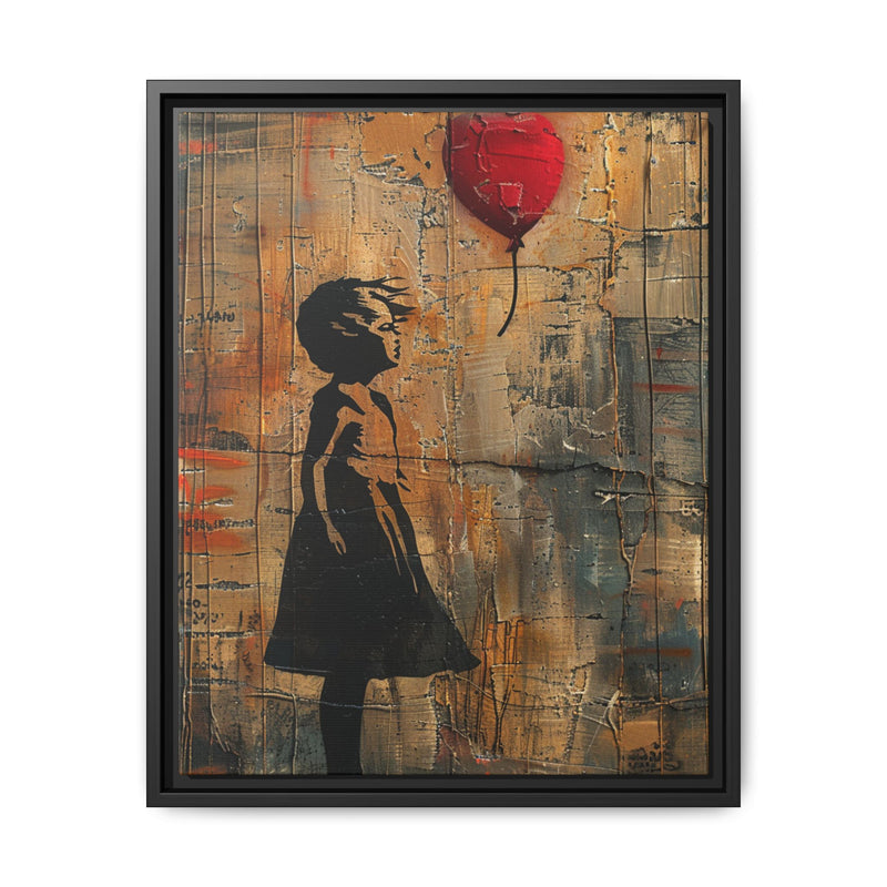 Urban Dreams: Banksy-Inspired Child with Balloon Art Print