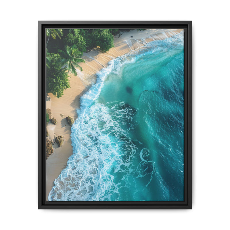 Tropical Serenity at Golden Hour - Vibrant Aerial Beach Print