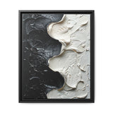 Monochrome Yin-Yang Impasto Swirl - Abstract Art Print