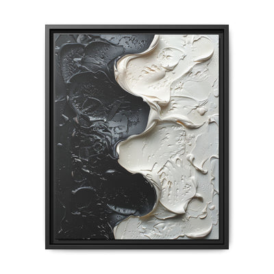 Monochrome Yin-Yang Impasto Swirl - Abstract Art Print