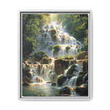 Enchanted Forest Waterfall - Vibrant Nature Scene Art Print