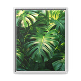Floating Monstera Leaves Art Print - Serene Nature Elegance
