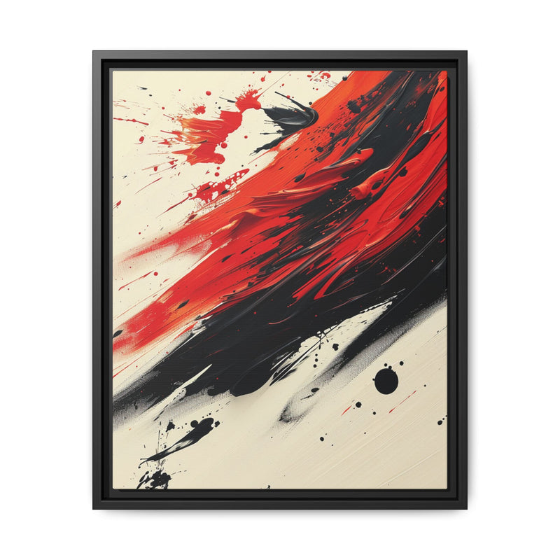 Vivid Red and Black Abstract Acrylic Chaos - Fine Art Print
