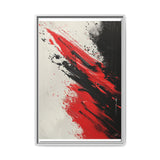 Vivid Red & Black Abstract Art Print - Modern Brushstroke Chaos, 8K