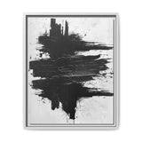 Abstract Elegance: Dynamic Black & White Brushstroke Art Print