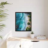Tropical Serenity: Golden Hour Beach Aerial View Art Print