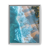 Tropical Beach Golden Hour Aerial View - Vibrant Wall Art Print