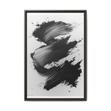 Monochrome Elegance: Dynamic Abstract Brush Stroke Art Print