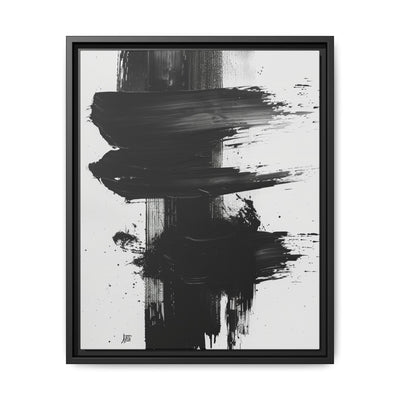 Abstract Elegance: Dynamic Black & White Brush Stroke Art Print
