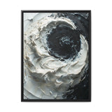 Monochrome Yin-Yang Abstract Art - High-Contrast Impasto Print