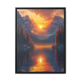 Golden Hour Majesty: Serene Mountain Lake Landscape Art Print