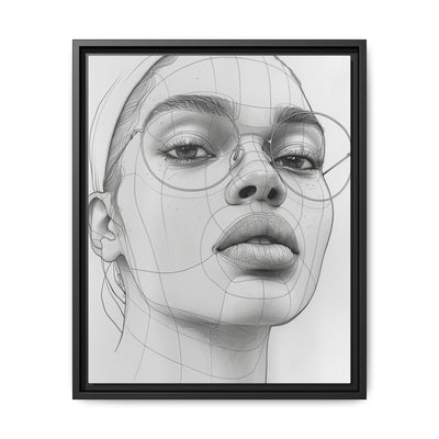 Japandi-Inspired One-Line Monochrome Portrait Art Print