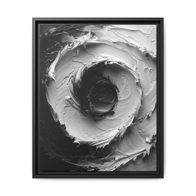 Monochrome Yin-Yang Impasto Swirl Art Print - Museum Grade