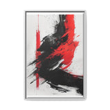Abstract Energy - Vivid Red & Black Brushstrokes on White - Fine Art Print