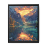 Golden Hour Majesty: Serene Lake & Mountain Landscape Print