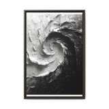 Monochrome Yin-Yang Swirl - Impasto Brush Fine Art Print
