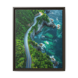 Coastal Elegance: Serene BC Highway Aerial View Art Print
