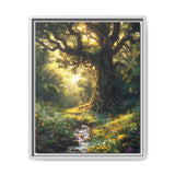 Enchanted Forest Majesty: Vibrant Watercolor Canvas Print