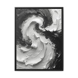 Monochrome Yin-Yang Swirls: Abstract Impasto Art Print