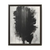 Abstract Elegance: Bold Black Strokes on Light Gray - Fine Art Print