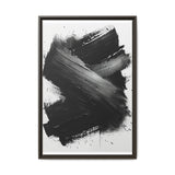 Abstract Elegance: Bold Brush Stroke Dynamic Black & White Art Print