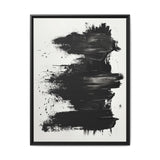 Dynamic Abstract Art - Bold Black & White Brush Strokes Print