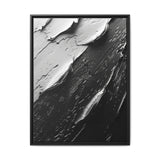 Abstract Swirls Art Print - Black & White Brushwork Canvas