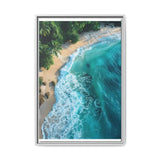 Tropical Serenity at Golden Hour - Vibrant Aerial Beach Print