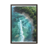 Golden Hour Tropical Haven: Aerial Beach Art Print