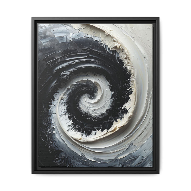 Yin-Yang Harmony: Abstract Monochrome Impasto Fine Art Print