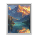Golden Hour Majesty: Mountain Lake Panorama - Museum Quality Print
