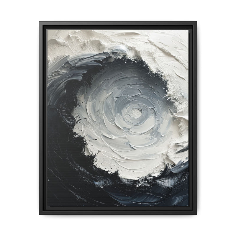 Yin-Yang Essence: Monochrome Abstract Impasto Art Print