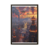 Twilight Steampunk Cityscape: Copper Gears & Airship Elegance Print