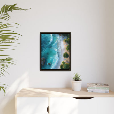 Tropical Serenity: Golden Hour Beach Aerial View Art Print