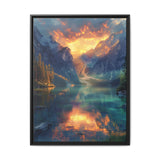 Golden Hour Majesty: Serene Lake & Mountain Landscape Print