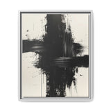 Abstract Energy - Bold Black & White Brush Stroke Art Print